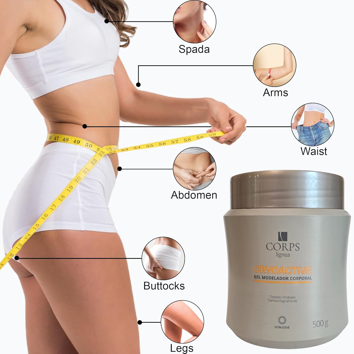 CRYOACTIVE SLIM GEL, Body Contour Gel for Firmer Skin, Anti-cellulite for Men & Women, Tightening Gel for Tummy, HIPS and Buttocks - Image 3