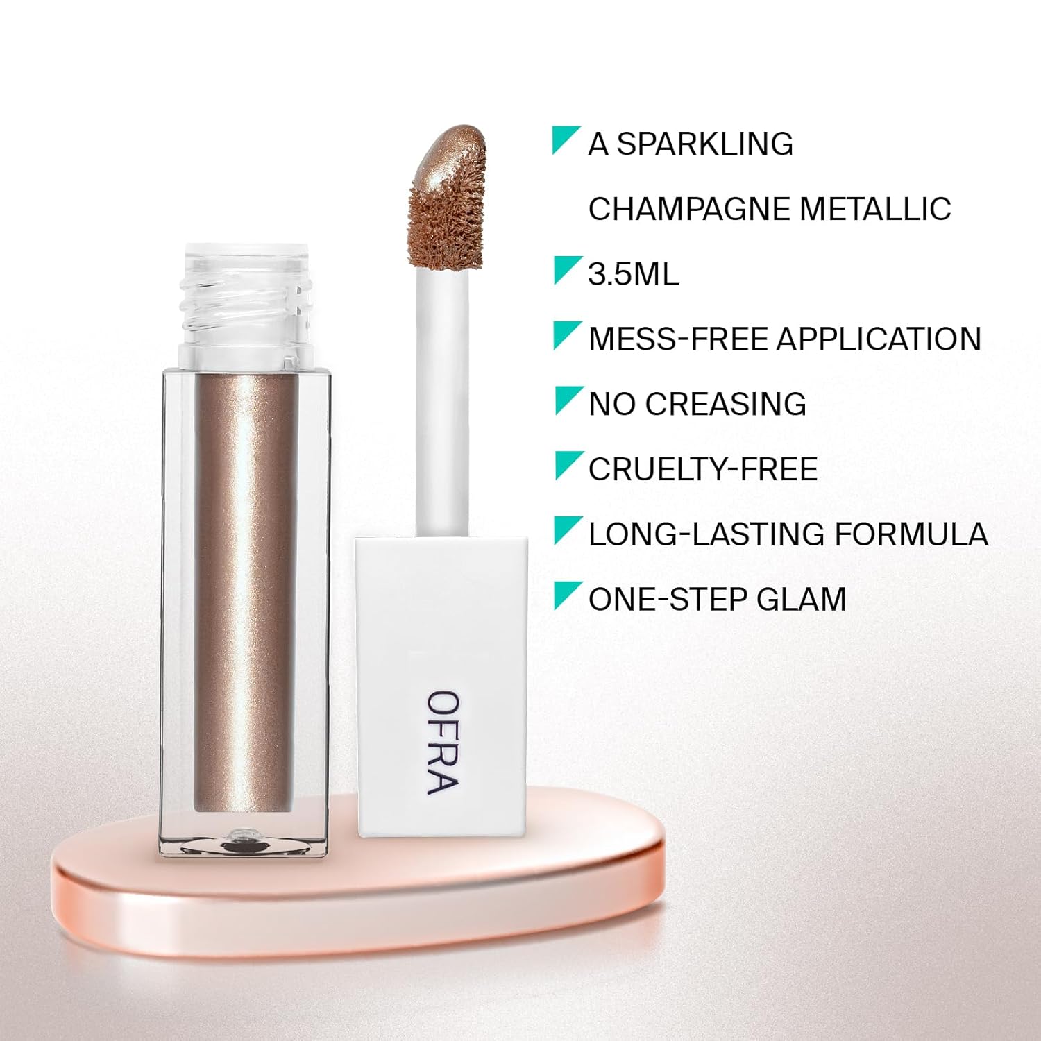 OFRA Liquid Eyeshadow Bo$$y Eyes Rozay | High-Impact Liquid Glitter Eyeshadow for Shimmering Glam Looks | Long-Lasting, Lightweight, and Perfect for Adding Sparkle to Any Eye Makeup Look | 3.5 mL - Image 4