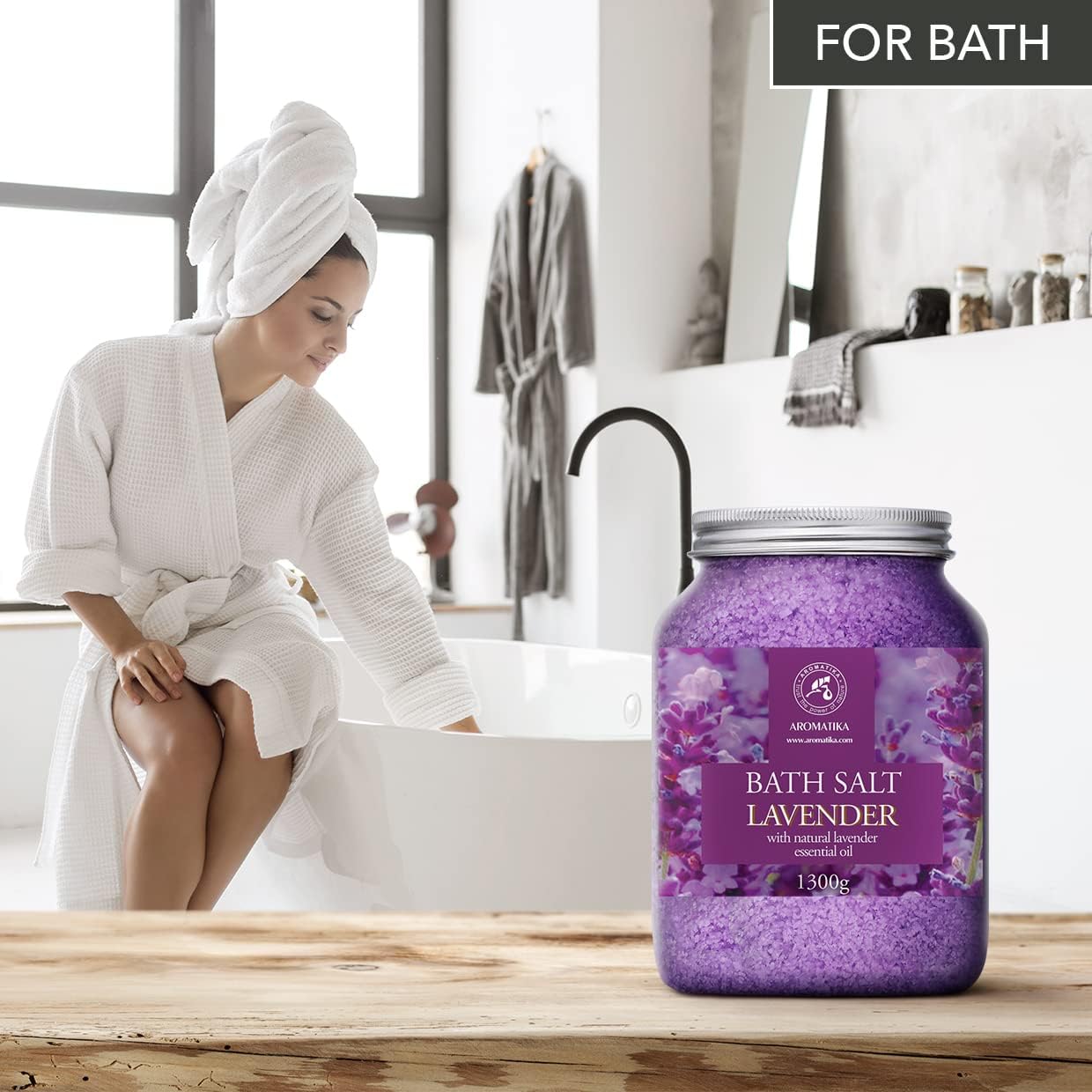 Sea Salt Lavender with Natural Lavender Essential Oil - Set 2x46 Oz - Lavender Bath Salts - Lavanda Salt - Stress Relief - Beauty - Relaxing - Bathing - Body Care - Image 5