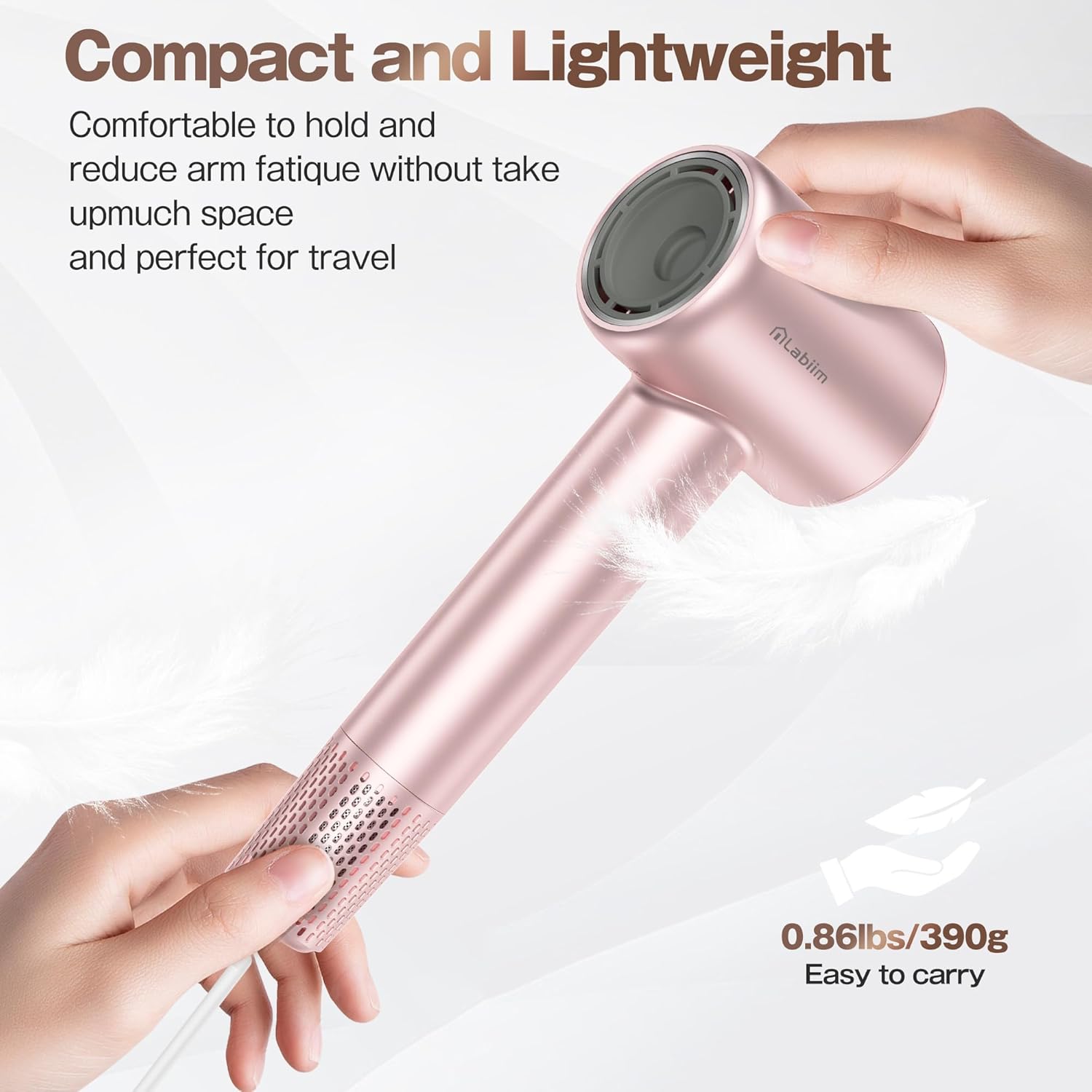 Hair Dryer, High-Speed Ionic Low Noise Blow Dryer with Brushless Motor for Fast Drying, Thermo-Control Quiet Compact Hair Blow Dryer, Hairdryer with 1 Nozzle Attachments for Home Salon Travel - Image 7