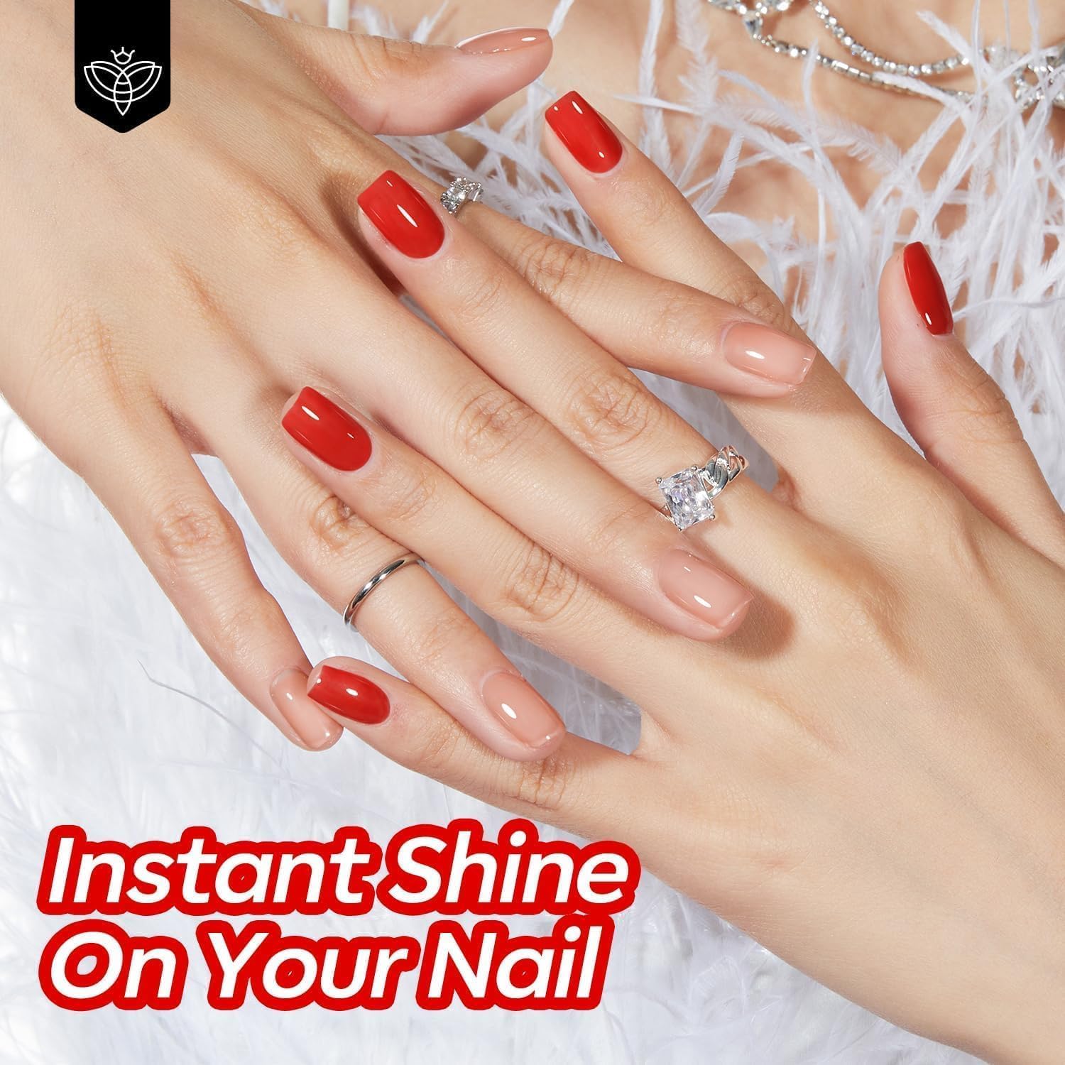 modelones Bright Red Gel Nail Polish,15 ML Hot Red Nail Polish Summer Colors Gel Polish Soak Off LED Nail Art DIY Salon LGBT Fourth of July Nails Gift for Women Mom - Image 3