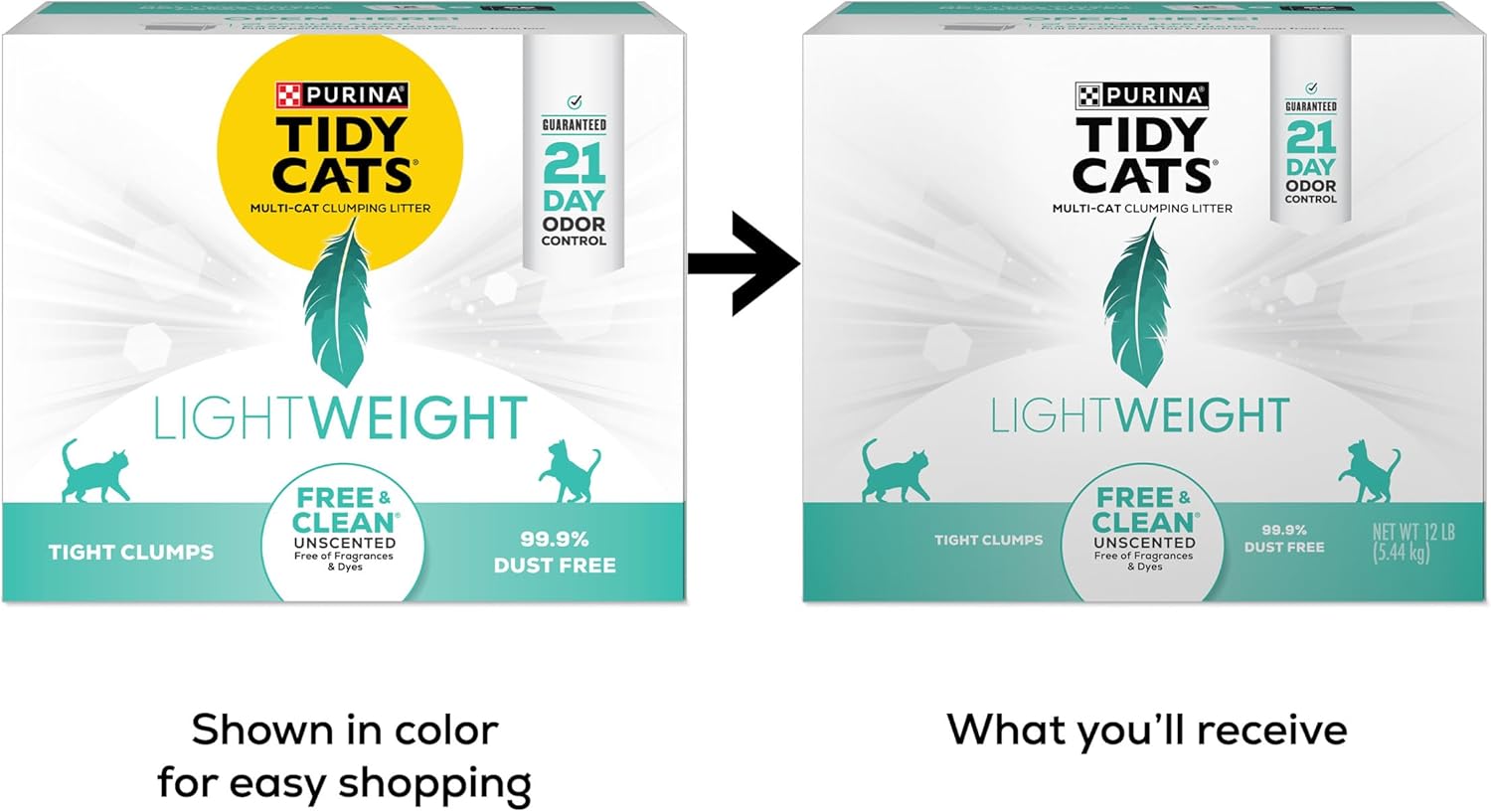 Purina Tidy Cats Low Dust, Clumping Cat Litter Odor Control, Lightweight Free and Clean Unscented, Multi Cat Litter - 12 lb. Box - Image 2