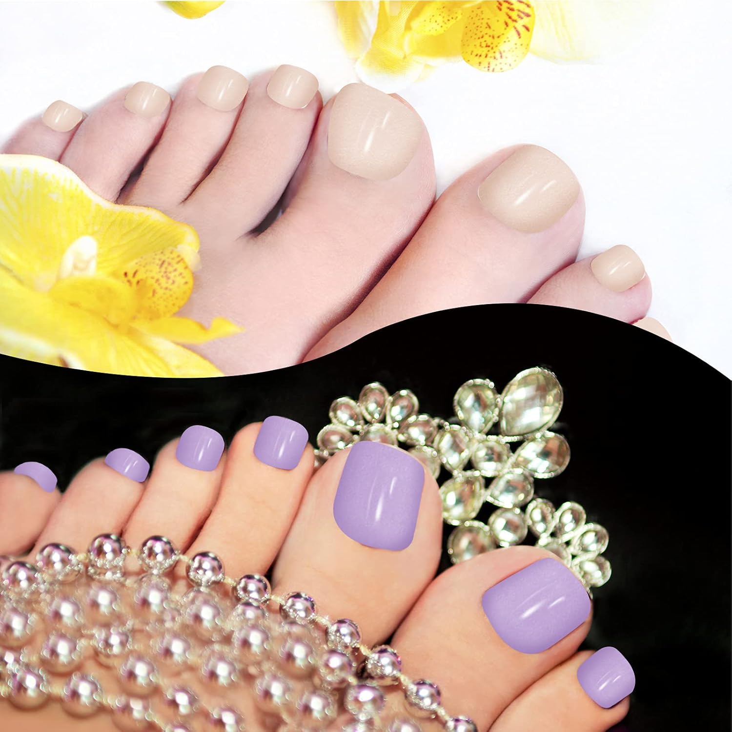 Maitys 352 Pieces 16 Sheets Toenail Polish Stickers Strips Adhesive Toe Nail Wraps Full Wraps Polish Strips DIY Manicure Decal with 2 Pieces Nail Files(Chic Color) - Image 7