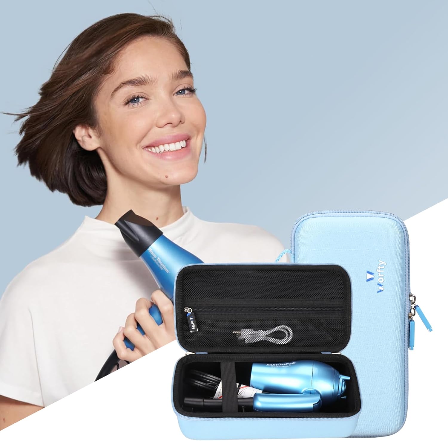Hard Case for BaBylissPRO Nano Titanium Travel Dryer, Blue, Case Only - Image 7