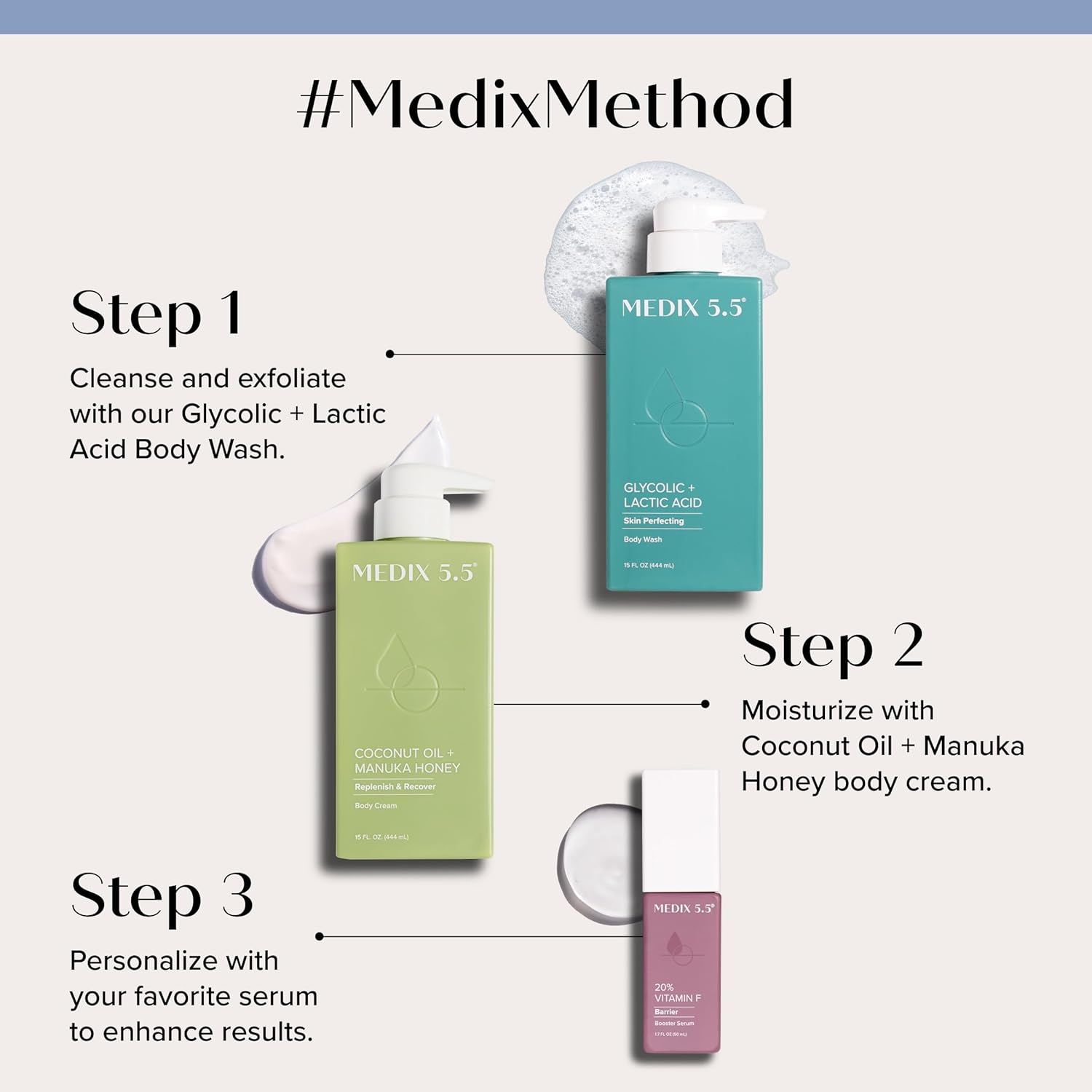 Medix 5.5 Coconut Body Lotion + Manuka Honey Cream, Coconut Oil Lotion For Women & Men, Natural Coconut Cream Moisturizer Body Butter Skin Care Balm For Stretch Marks, Cellulite, 15 Fl Oz - Image 5