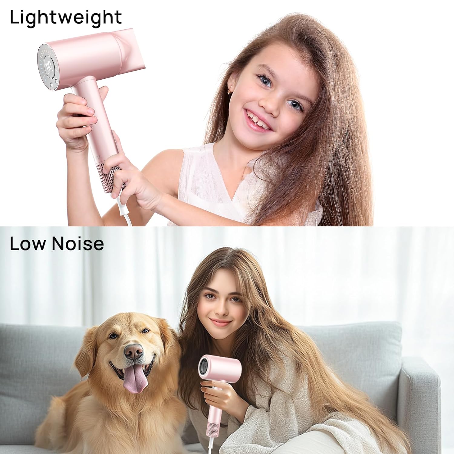 CONFU Hair Dryer, 110000 RPM Fast Drying Blow Dryer with Magnetic Diffuser and Concentrator, Professional Lightweight Ionic Hair Dryer for Women and Men - Image 7