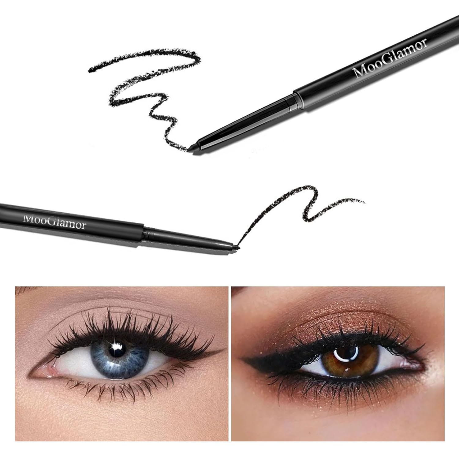 12 Pcs Black Eyeliner Pencil Gel Eyeliner Pen with Retractable and Waterproof Eye Liner for Bold and Defined Eye Liner(Black) - Image 6