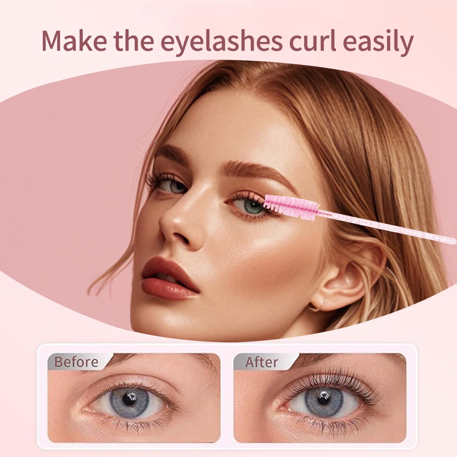 200Pcs Eyelash Extension Kit, Lash Spoolies Extension Supplies Eyebrow Brush Mascara Wands Lip Brushes Applicators Disposable Micro Swab Brushes for Lash Extensions Brow Lamination Kit, Crystal Pink - Image 6