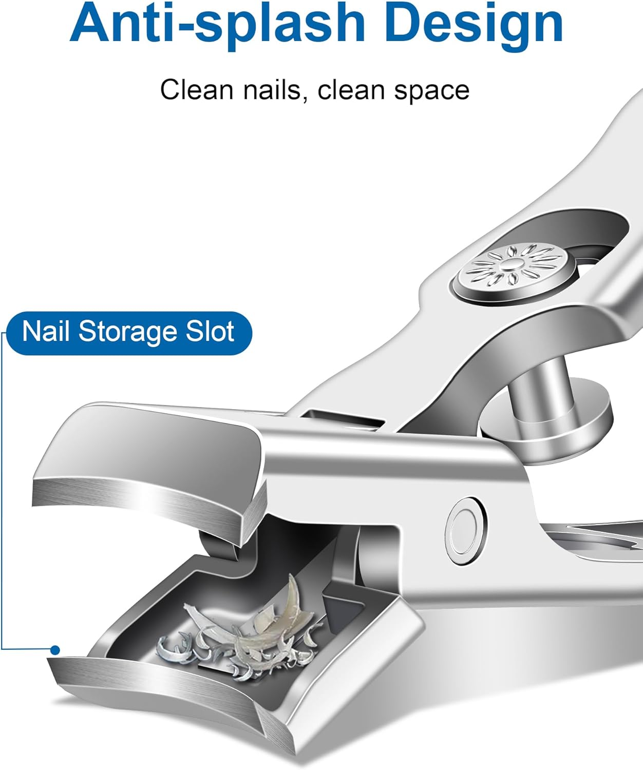 Nail Clippers for Seniors Thick Nails - Sharp Heavy Duty Large Wide Jaw Fingernail and Toenail Clippers with Catcher, for Adults, Men & Women (Silver) - Image 5