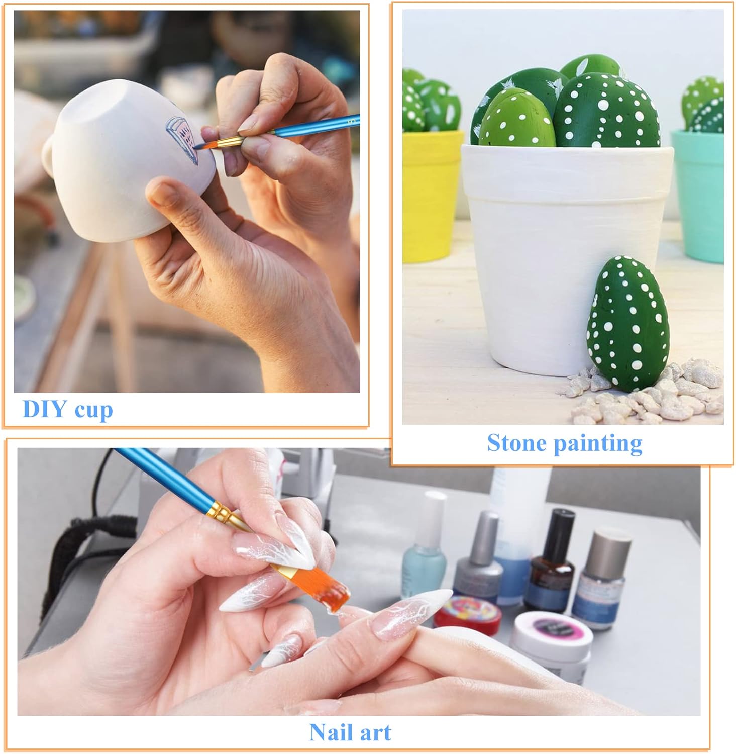 20 Pcs Paint Brushes, Acrylic Painting Brush Set, Watercolor Brushes, Acrylic Brushes for Oil Watercolor, Miniature Detailing, and Rock Painting - Image 7
