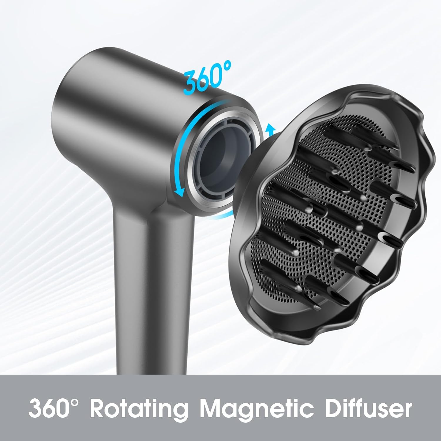 Hair Dryer Diffuser, Attachment for Hair Dryer, Hair Diffuser for Curly Hair, 360° Magnetic Diffuser for HZD&DSON Supersonic Hair Dryer, Hair Attchment for Women, Black - Image 3