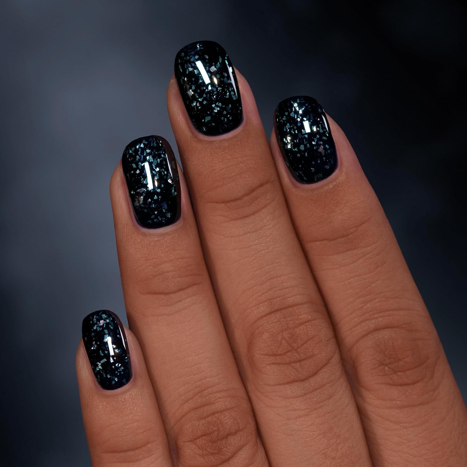 ILNP Until Midnight - Black-Based Iridescent Flakie Shimmer Nail Polish - Image 5