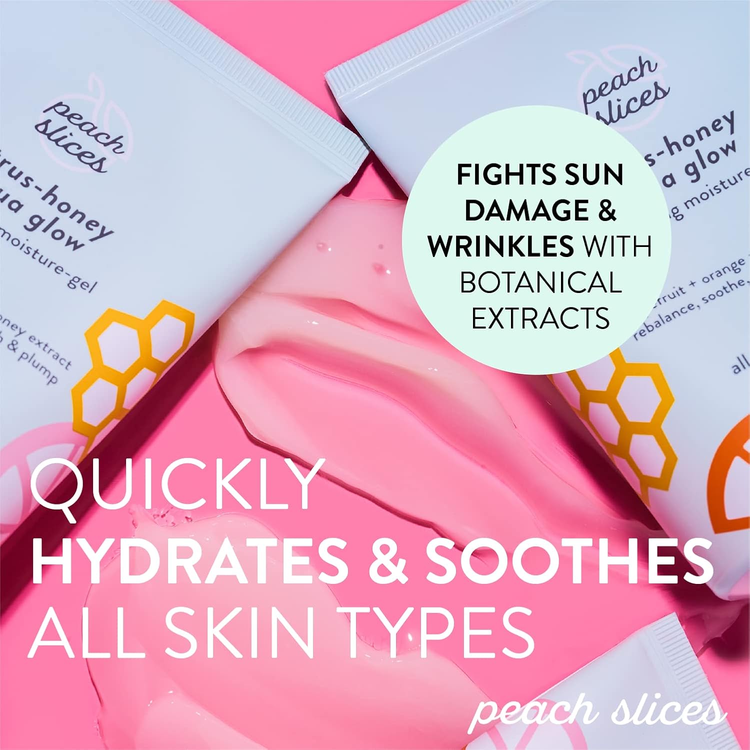 Peach Slices Citrus-Honey Aqua Glow Hydrating Moisture Gel Face Moisturizer 3.04 oz - Image 3