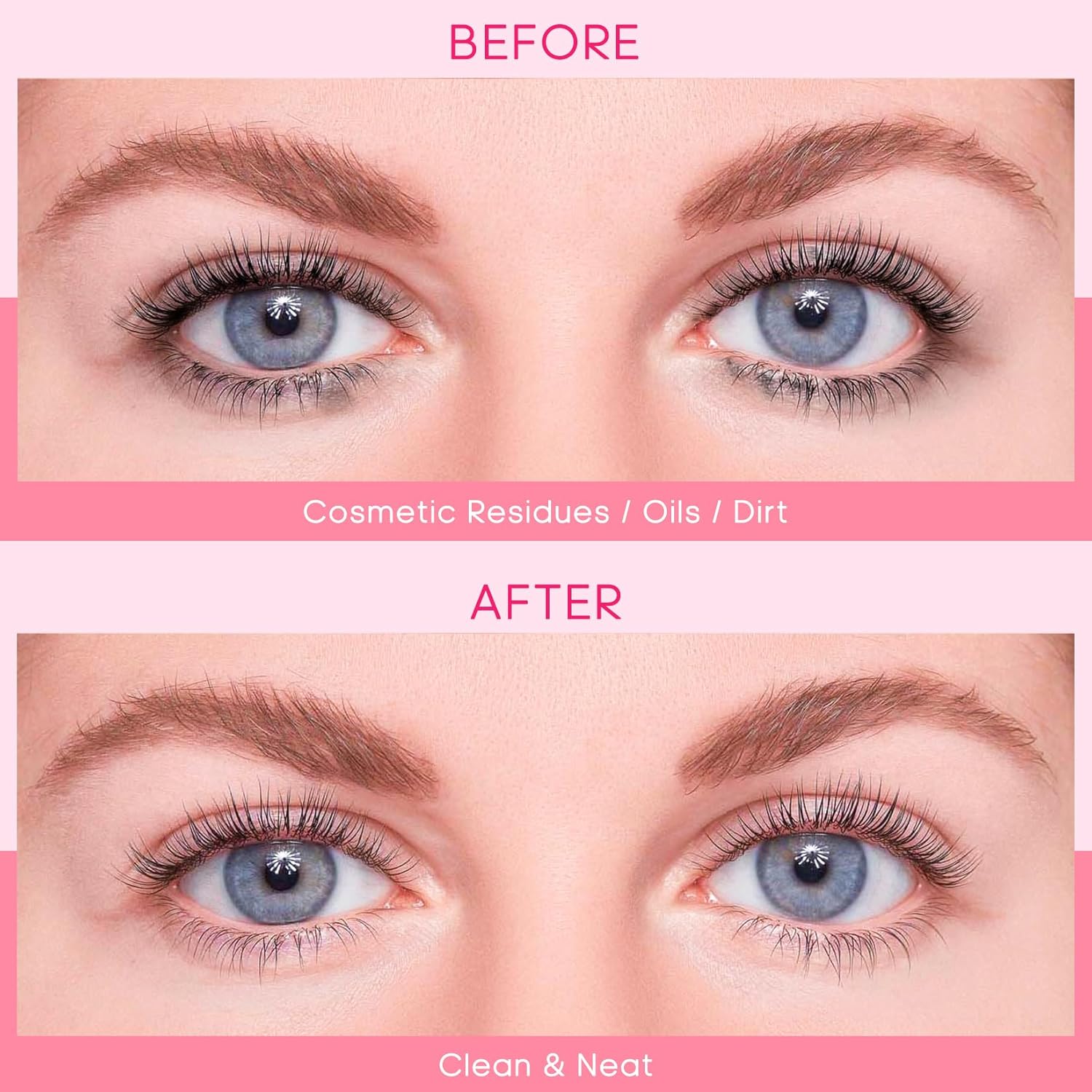 Buqikma Lash Cleaning Kit - Lash Shampoo Kit Eyelash Extension Cleanser for Extensions 60ML with Rechargeable Handheld Lash Fan Dryer Mascara Brush Rinse Bottle Makeup Cleansing Foam for Lash Care - Image 5