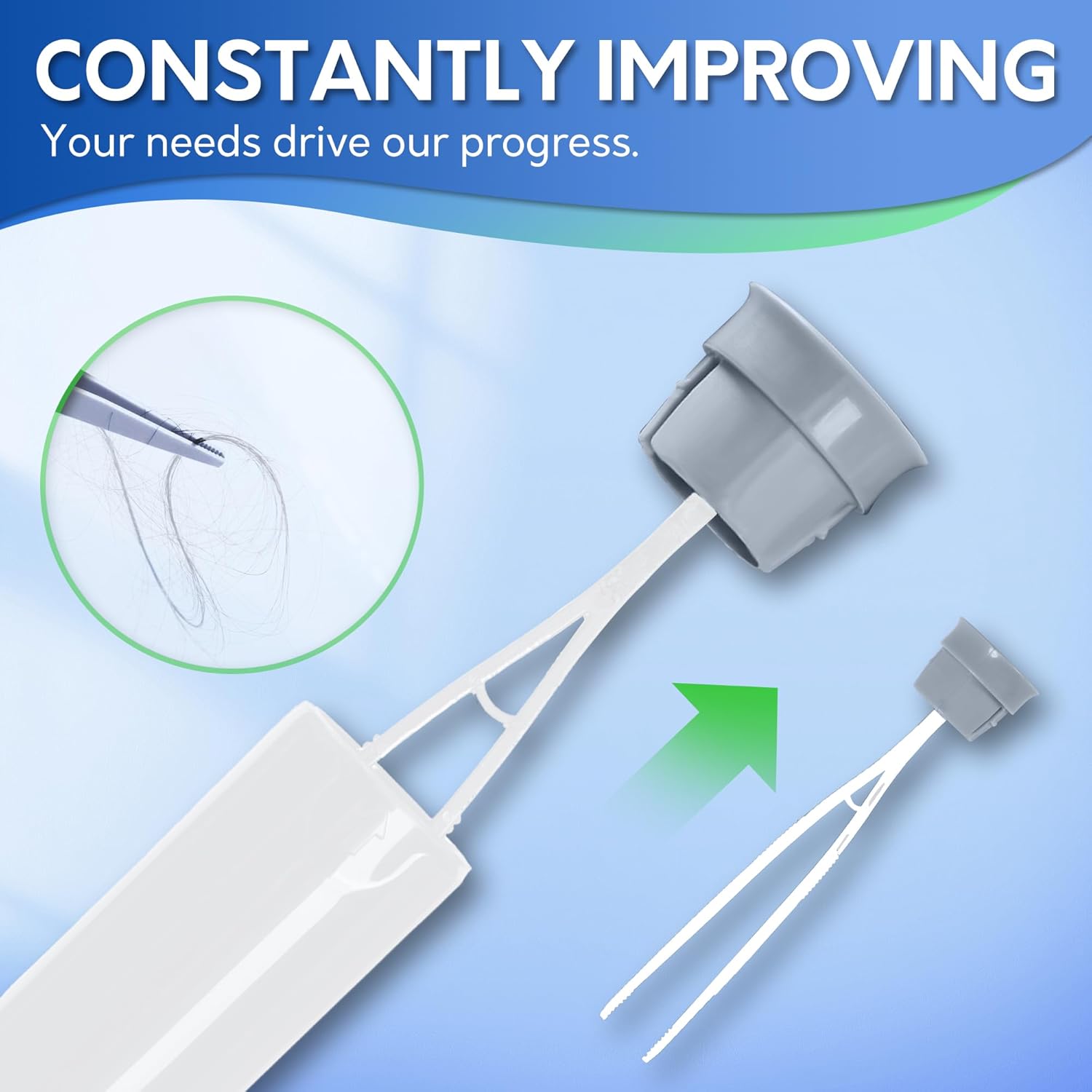 BOOMJOY Toilet Brush and Holder Set, Silicone Toilet Bowl Cleaner Brush, Bathroom Cleaning Bowl Kit with Tweezers, Bathroom Accessories with Aluminum Handle - White - Image 5