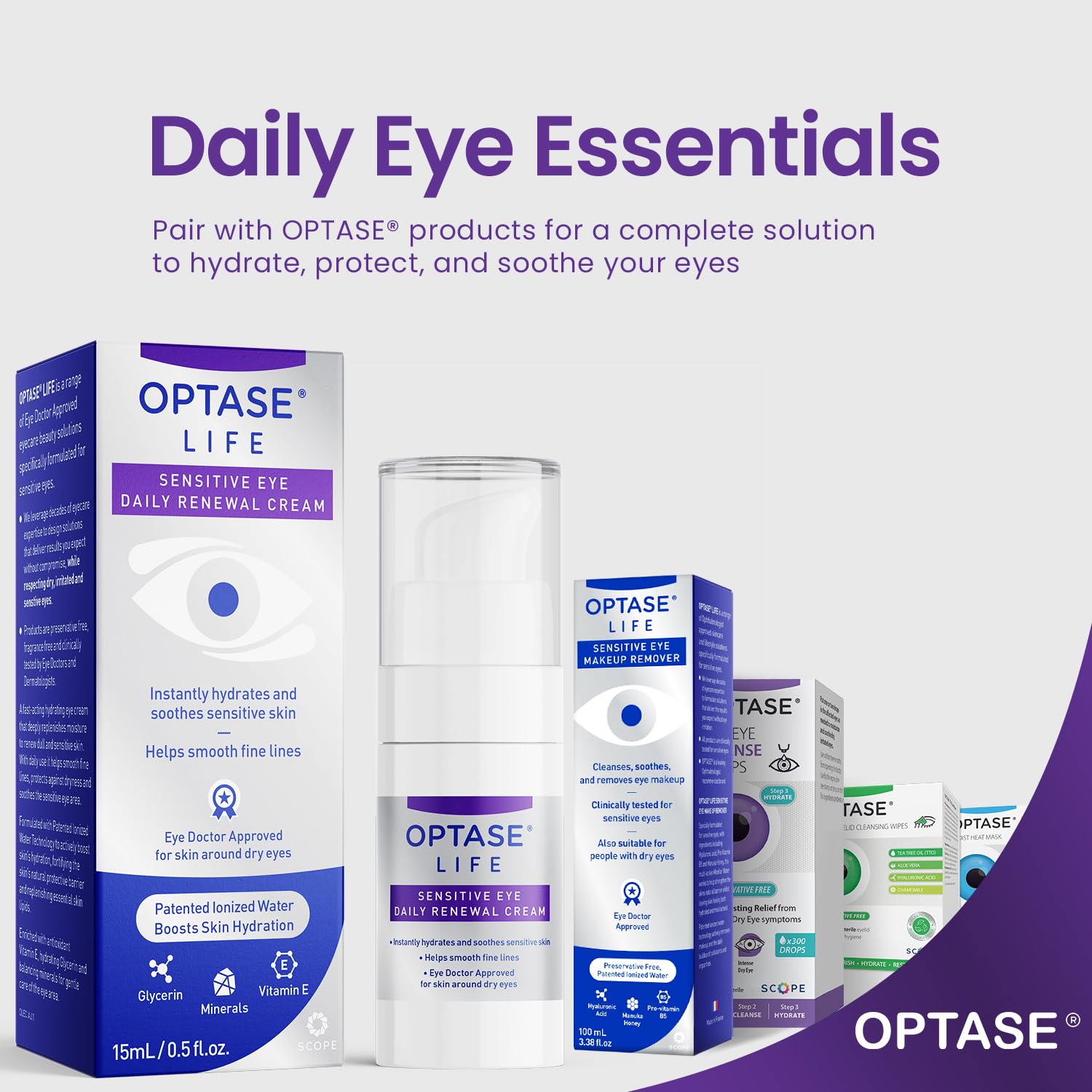 Optase LIFE Sensitive Eye Daily Renewal Cream - Hydrating Eye Cream for Skin Use Around Dry and Sensitive Eyes - Smooths Fine Lines, Preservative-Free, Eye Doctor and Dermatologist Approved - 15 ML - Image 8