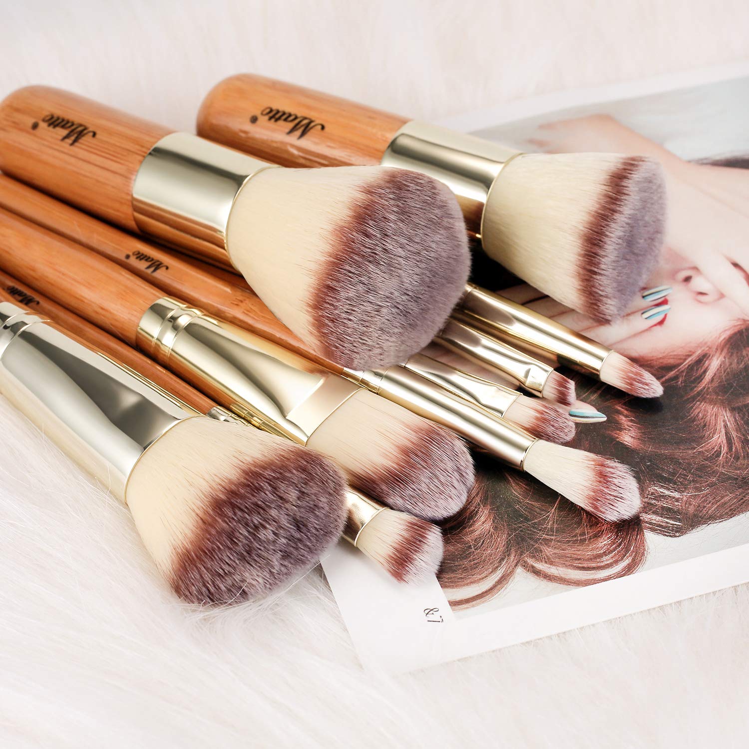 Matto Makeup Brushes 9-Piece Makeup Brush Set Foundation Brush with Travel Makeup Bag - Image 3