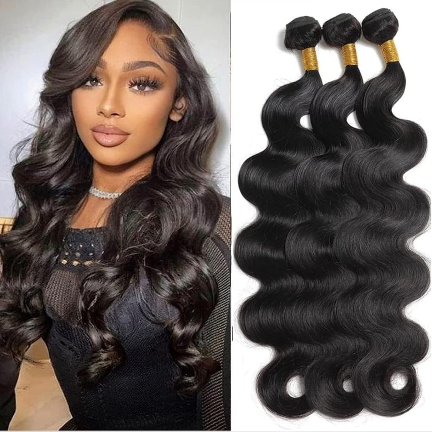 Human Hair Bundles Body Wave Bundles Human Hair 18 20 22 Inch 12A Grade 100% Unprocessed Brazilian Virgin Hair Body Wave 3 Bundles Human Hair Extensions for Black Women Natural Color