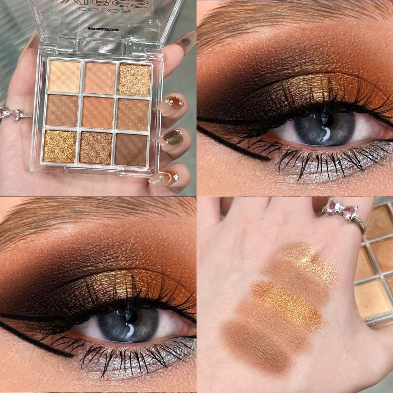9 Color Brown Eyeshadow Palette - Rose Gold Dark Brown Bronze Naked Matte & Glitter Shades, Long-Lasting, Waterproof & Blendable, Natural Nude Eye Shadow Set sombras para ojos (Chocolate) - Image 4