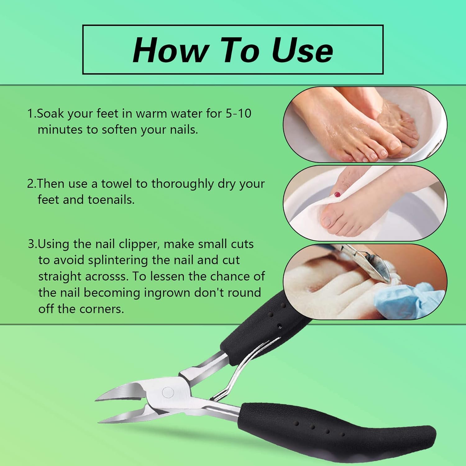 Heavy Duty Ingrown Toenail Clippers, Professional Toenails Trimmer, Podiatrist Toe Nail Clippers for Thick Nail & Ingrown Toenails, Sharp Curved Blade, Pedicure Tools. - Image 6