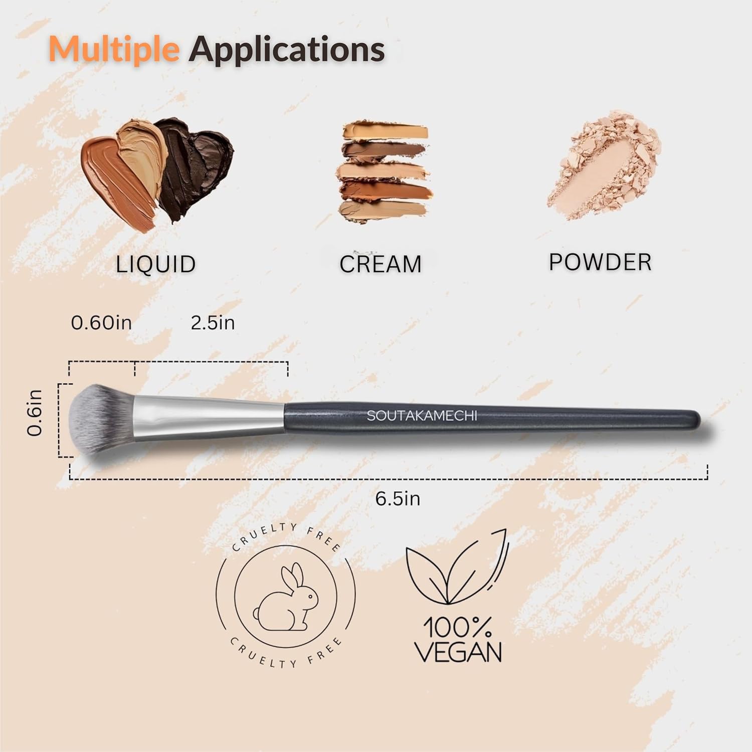 Concealer Brush – Kitten Paw Under-Eye Makeup Brush for Blending, Buffing & Setting – Works with Cream, Liquid & Powder – Covers Blemishes & Dark Circles – Soft Vegan Bristles - Image 2