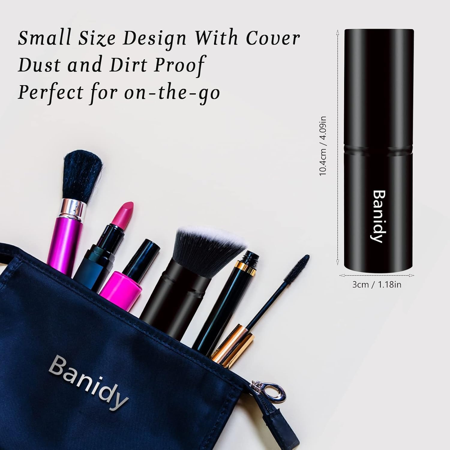 Makeup Brush Kabuki Face Brushes Retractable Travel Blush Kabuki Brush Portable Flawless for Foundation, Powder Blush, Bronzer, Buffing, Liquid, Cream, Cruelty Free with Cover(1PCS) - Image 7