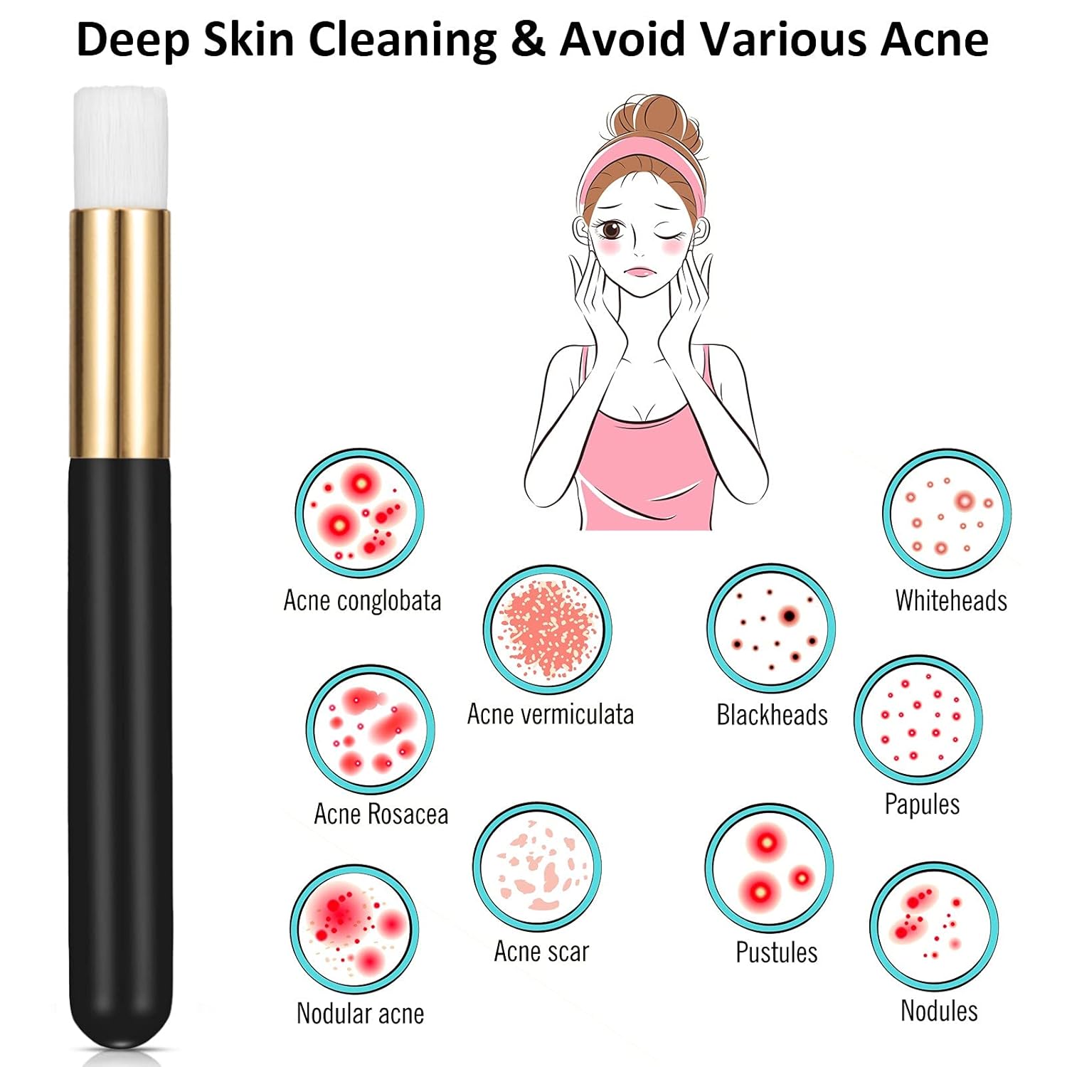 30 Pieces Lash Brushes for Cleaning Lash Shampoo Brushes for Eyelash with Container Blackhead Removing Nose Pore Deep Cleaning(4 Inch,Black) - Image 5