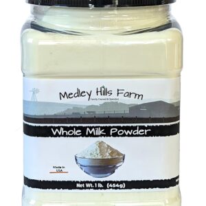 Whole milk powder By Medley Hills Farm in Reusable Container 1 lb. - Great dry milk powder for baking - Product of USA