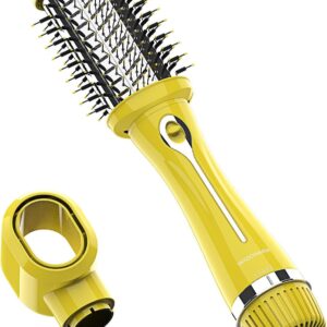 Dual Voltage WIZCHARK Hot Air Brush Volumizer & Ionic Blow Dryer Brush for Straight & Curling Hair, Oval Blowout Brush for Salon & Travel, 110V-240V