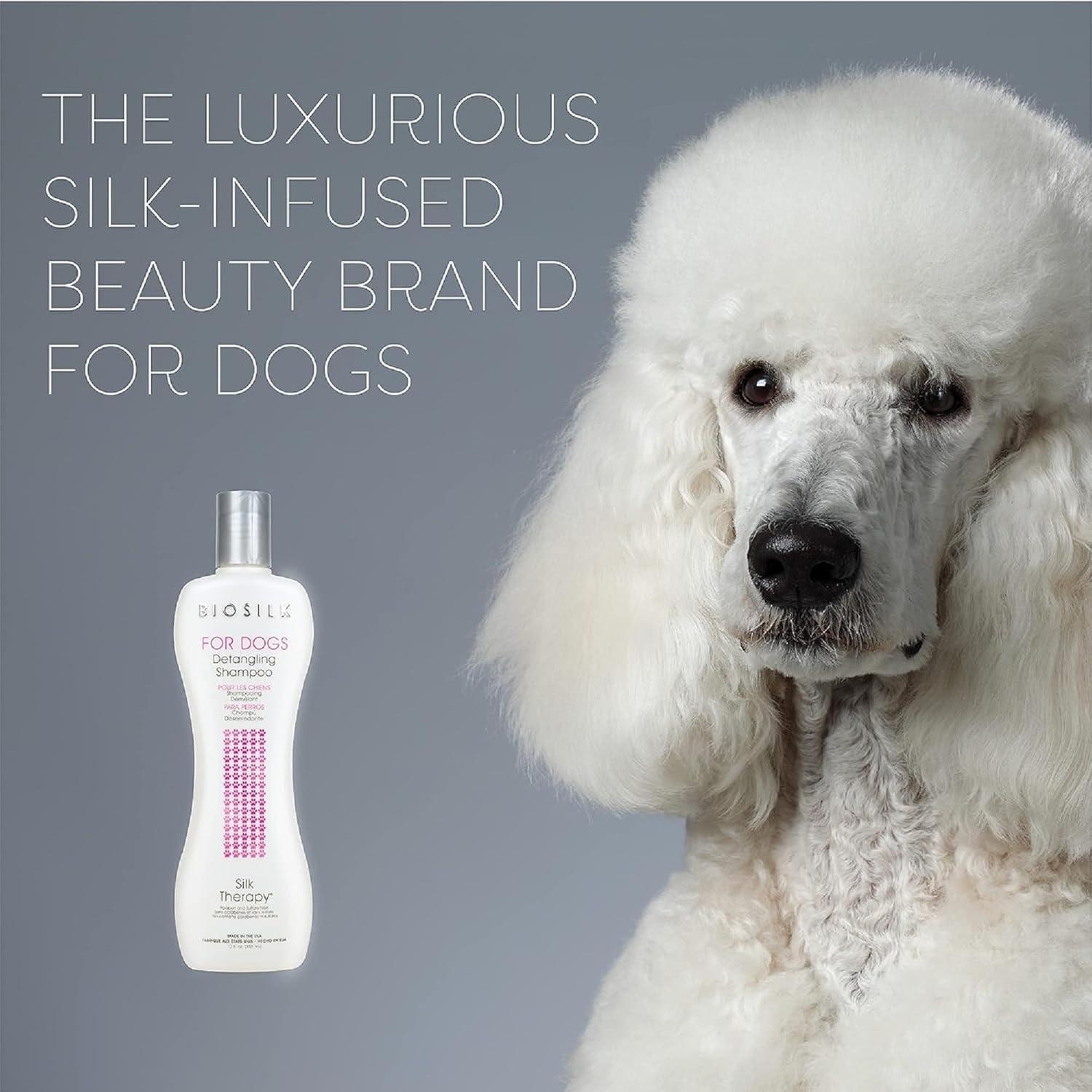 BioSilk for Dogs Silk Therapy Moisturizing Dog Detangling Shampoo - Dog Matted Hair Detangler Cleans, Moisturizes, and Detangles - Dematting Shampoo for Dogs, Grooming Supplies, 12 Fl Oz - Image 5