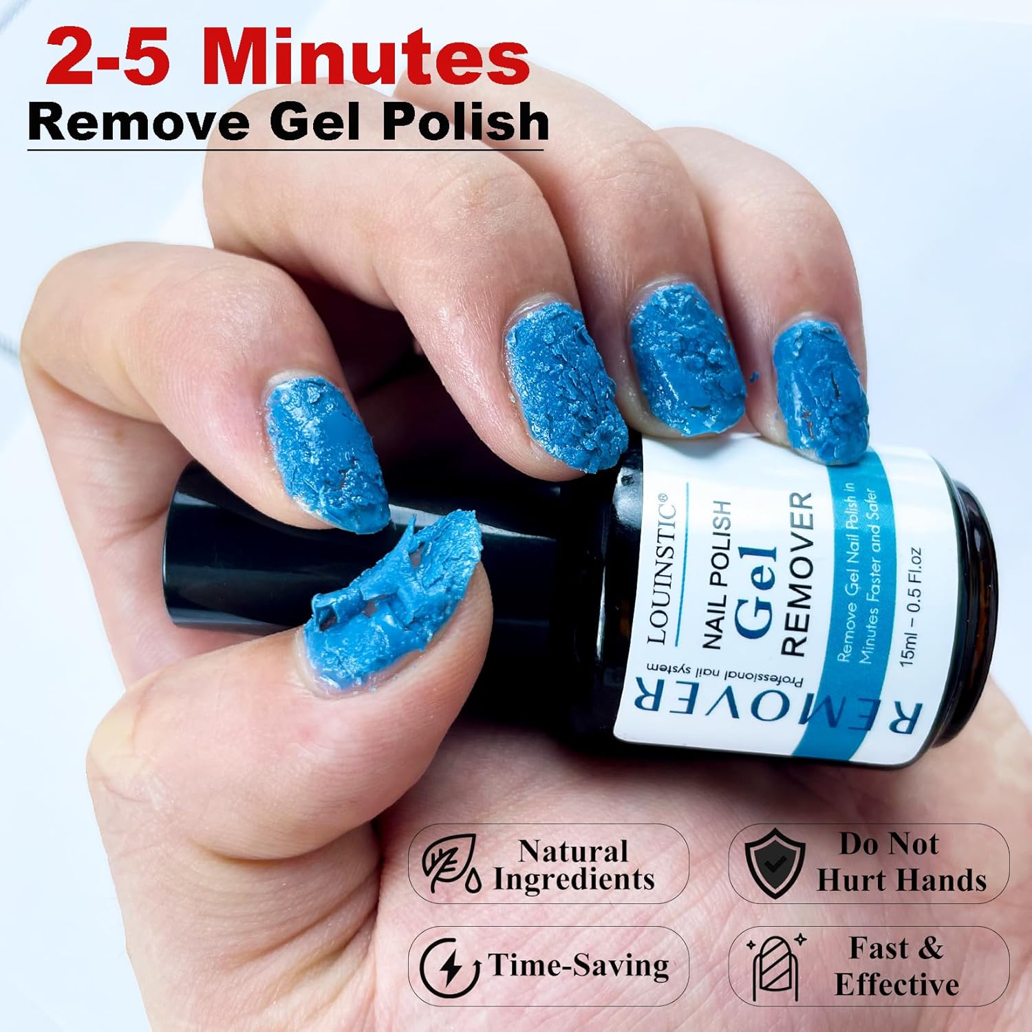 Gel Nail Polish Remover, Gel Remover Kit with Liquid Latex for Nails, No Need to Wrap or Soak, Removes Nail Polish in 2-5 Minutes, Acetone Free, Not Damage to Nails, with Manicure Tools - Image 4