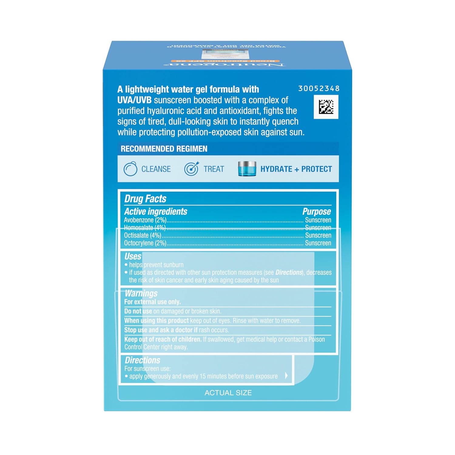 Neutrogena Hydro Boost City Shield Water Gel Face Moisturizer with Broad Spectrum SPF 25, Hydrating Facial Sunscreen with Hyaluronic Acid, Oil-Free and Non-Comedogenic Face Lotion, 1.7 oz - Image 8