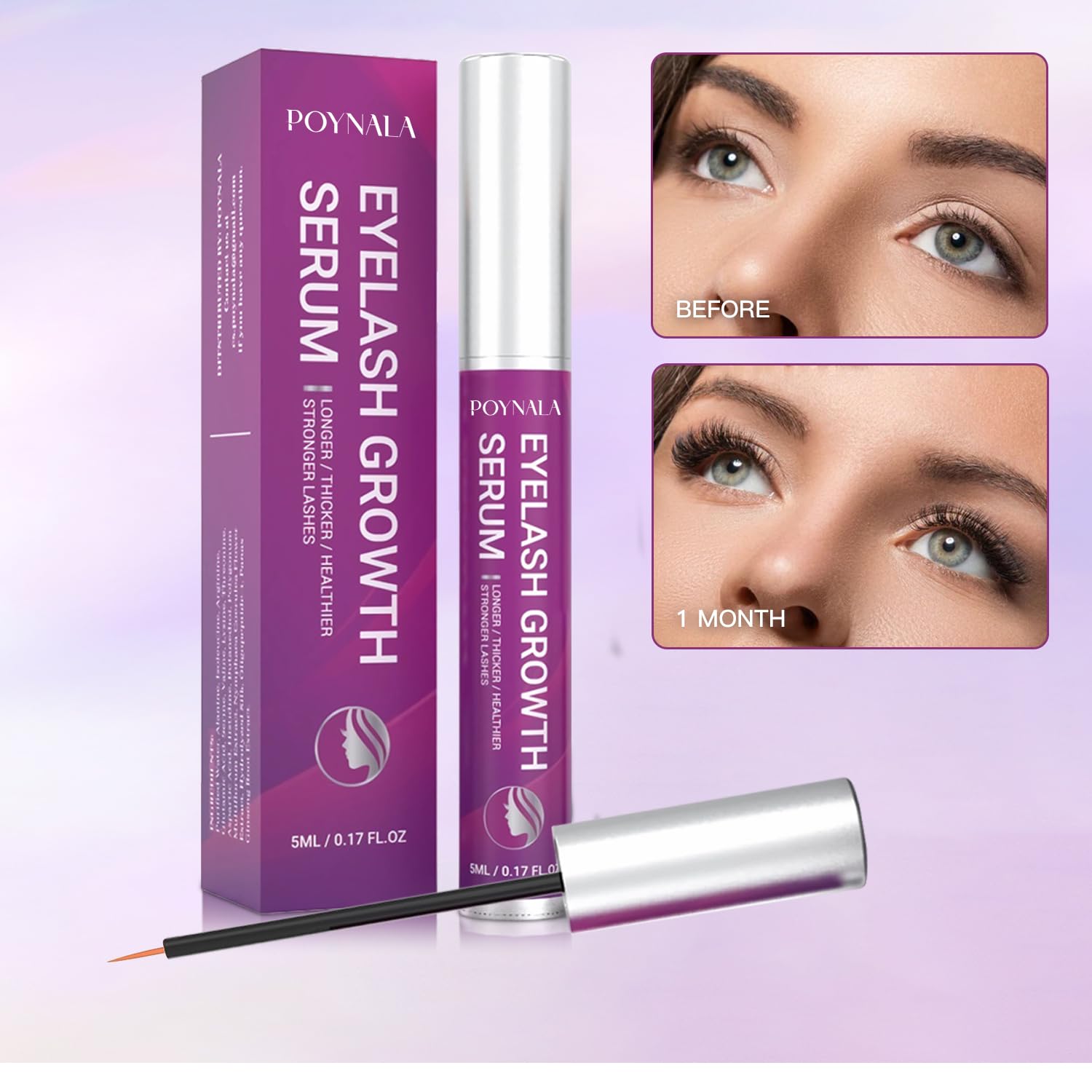 Premium Eyelash Growth Serum - Lash Enhancing Serum with Advanced Formula to Boost Longer Fuller and Thicker Looking Lashes - Vegan & Cruelty - Free Treatment 5mL 0.17 Fl Oz - Image 4