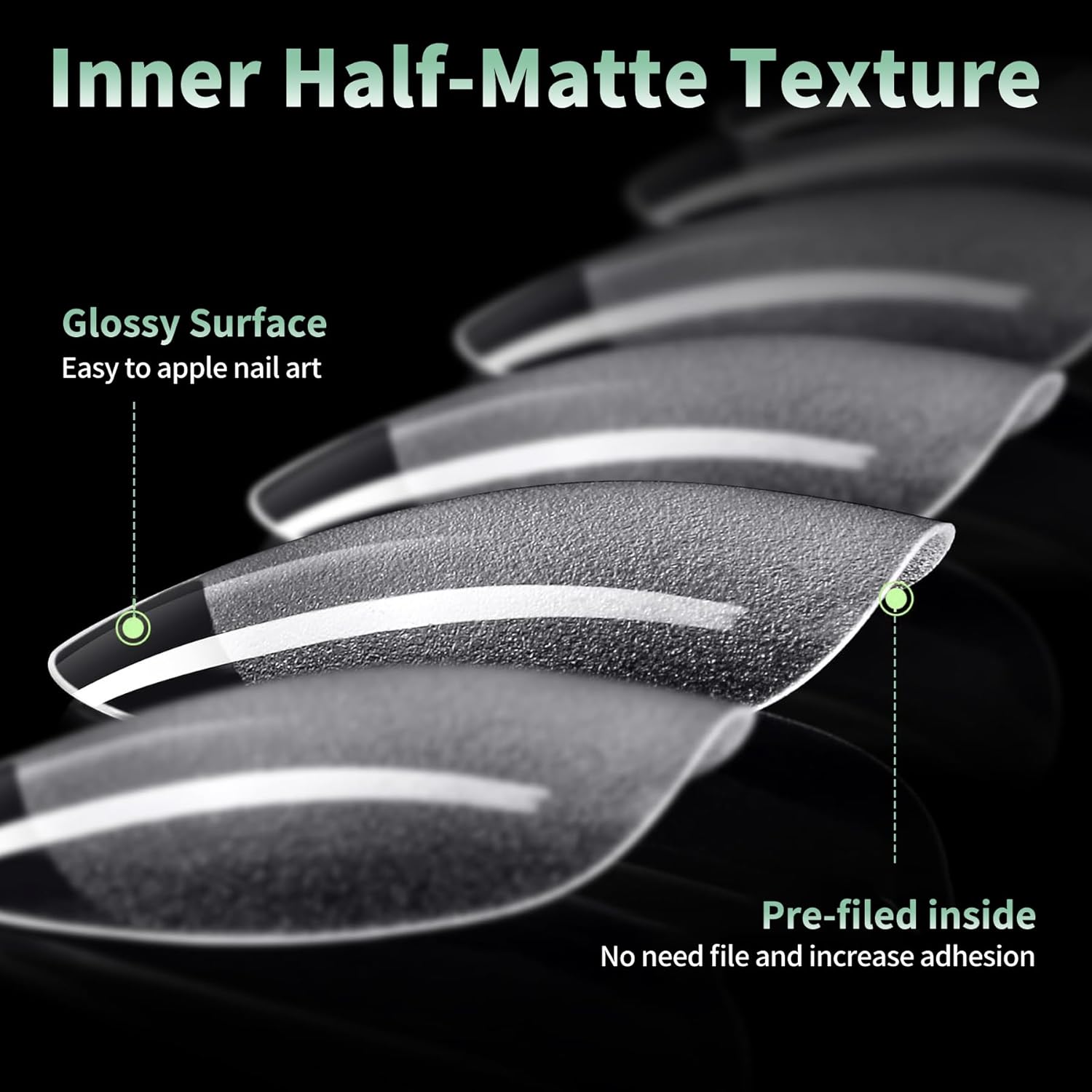 Extra Short Almond Nail Tips, 216pcs Acrylic Fake Nails Soft Gel Nail Tips, Full Cover Pre-Shaped Matte Clear Press on Nails for Extension, Diy at Home Manicure 12 Sizes - Image 8