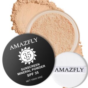 Mineral Powder Foundation, SPF 35, Talc-Free Lightweight Loose Powder for a Smooth & Matte Finish - Medium Coverage, Skin-improving Mineral Foundation (#05 Fair Light Foundation Makeup)