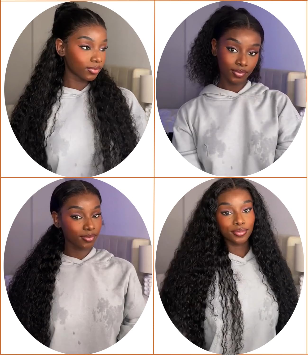 ONICE 360 Drawstring Lace Front Wigs Human Hair Pre Plucked Invisible Strap Deep Wave Glueless Full Lace Human Hair Wigs With Drawstring Hidden Strap 360 Curly Wig For Black Women (20 Inch) - Image 5