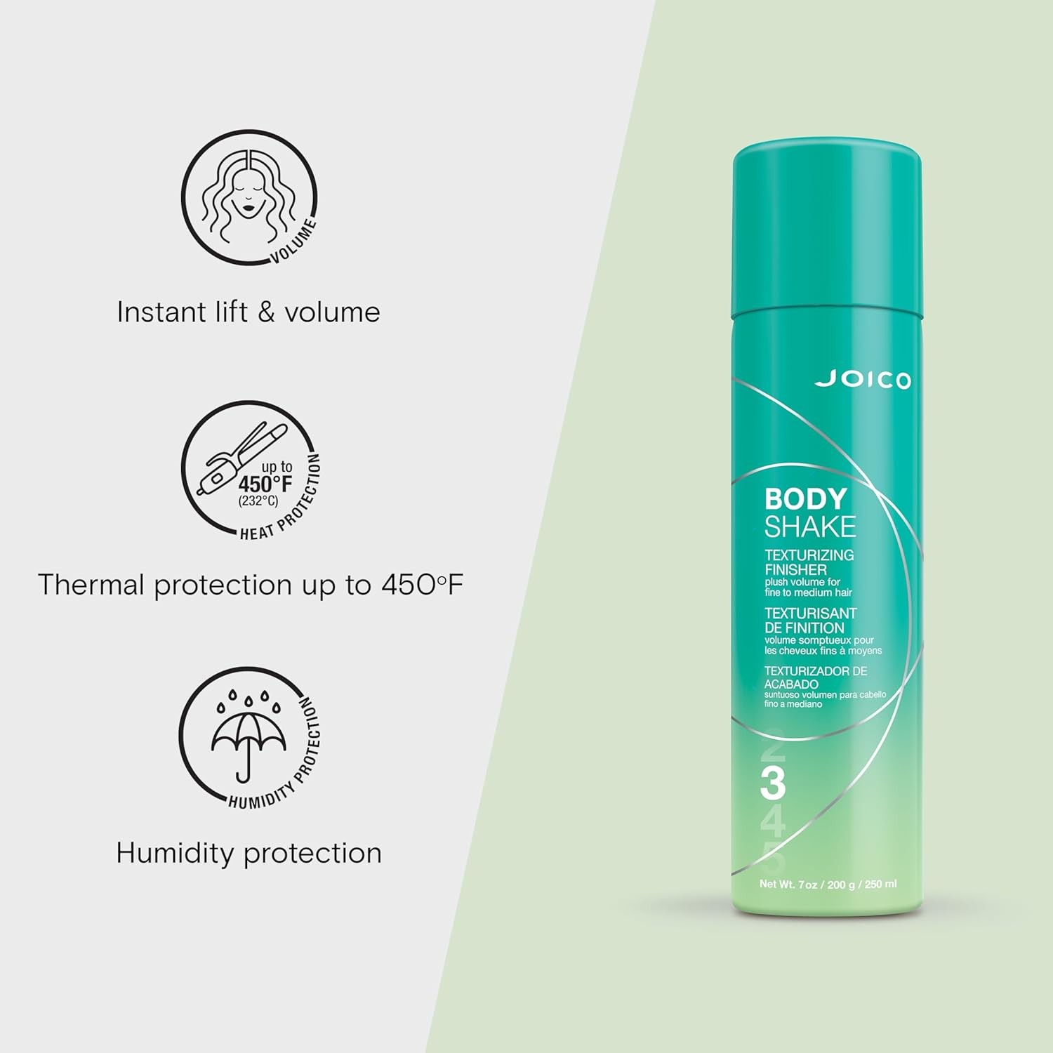 Joico Body Shake Texturizing Finisher | For Fine to Medium Hair | Long-Lasting Volume & Fullness | Thermal Heat & Humidity Protection | Control Frizz | Pollution & UV Protection | Paraben Free - Image 3