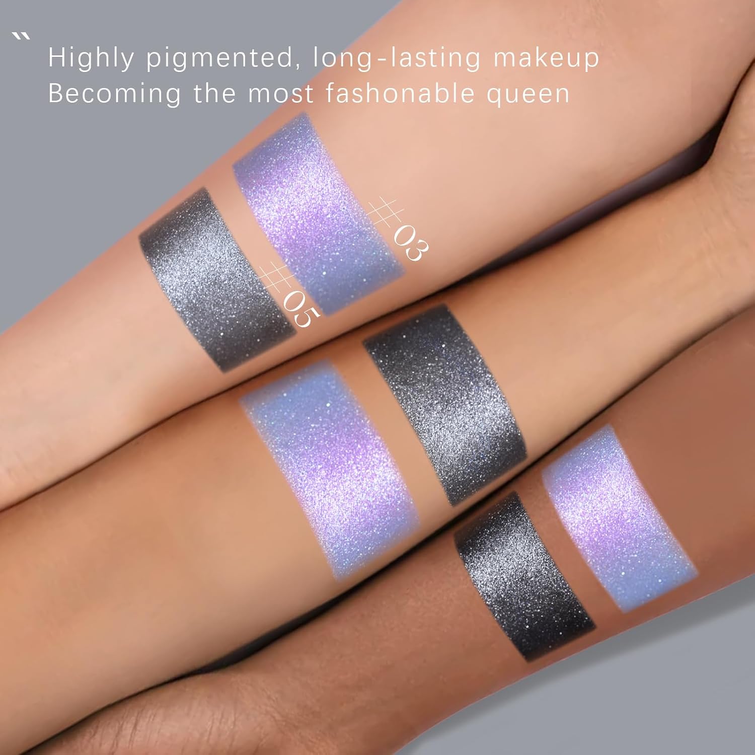 Chameleon Purple Blue Glitter Eyeshadow, Multichrome Color Shifting Single Eyeshadow, Holographic Sparkling Inner Corner Eye Highlighter Shimmer Eye Makeup Palette 03 - Image 4