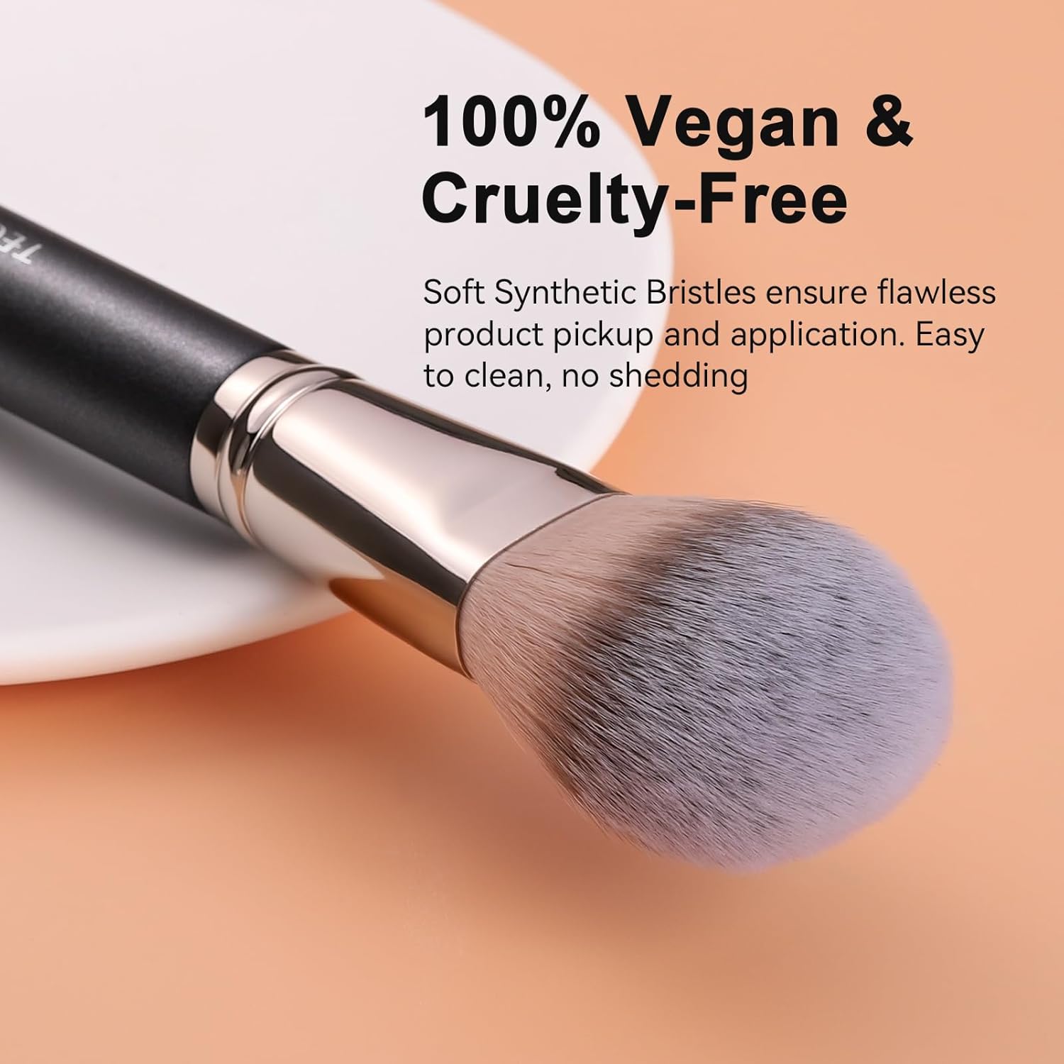 TEOYALL Setting Powder Brush, Ultra Plush Fluffy Synthetic Bristles Makeup Buffing Brush for All-Over Application With Bronzer Foundation - Image 2