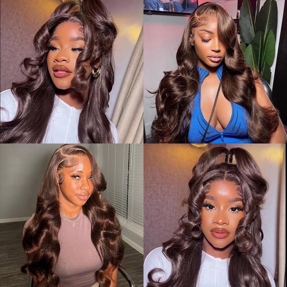 ALLRUN Brown Body Wave Bundles Human Hair 16 18 20 Inch Light Brown Hair Bundles Body Wave 12A 100% Unprocessed Brazilian Virgin Hair Chocolate Color Human Hair Extension Color 4# - Image 6