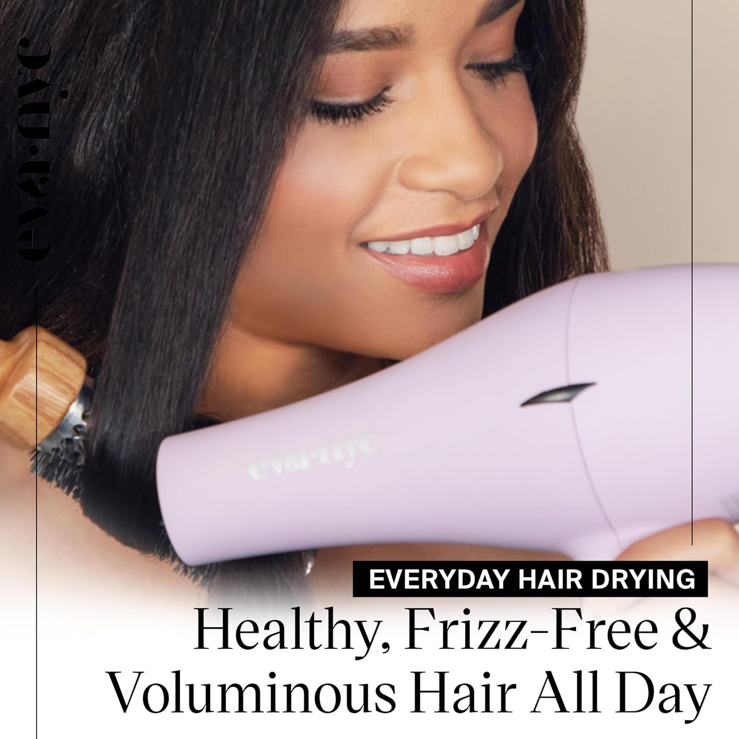 Eva NYC Healthy Heat Pro-Lite Dryer, Styling Hair Dryer, Lightweight Blow Dryer w/Far-Infrared, 2-Speed & 3-Heat Blowdryers for Hair, Hair Dryer with Diffuser & Concentrator, Lavender - Image 2