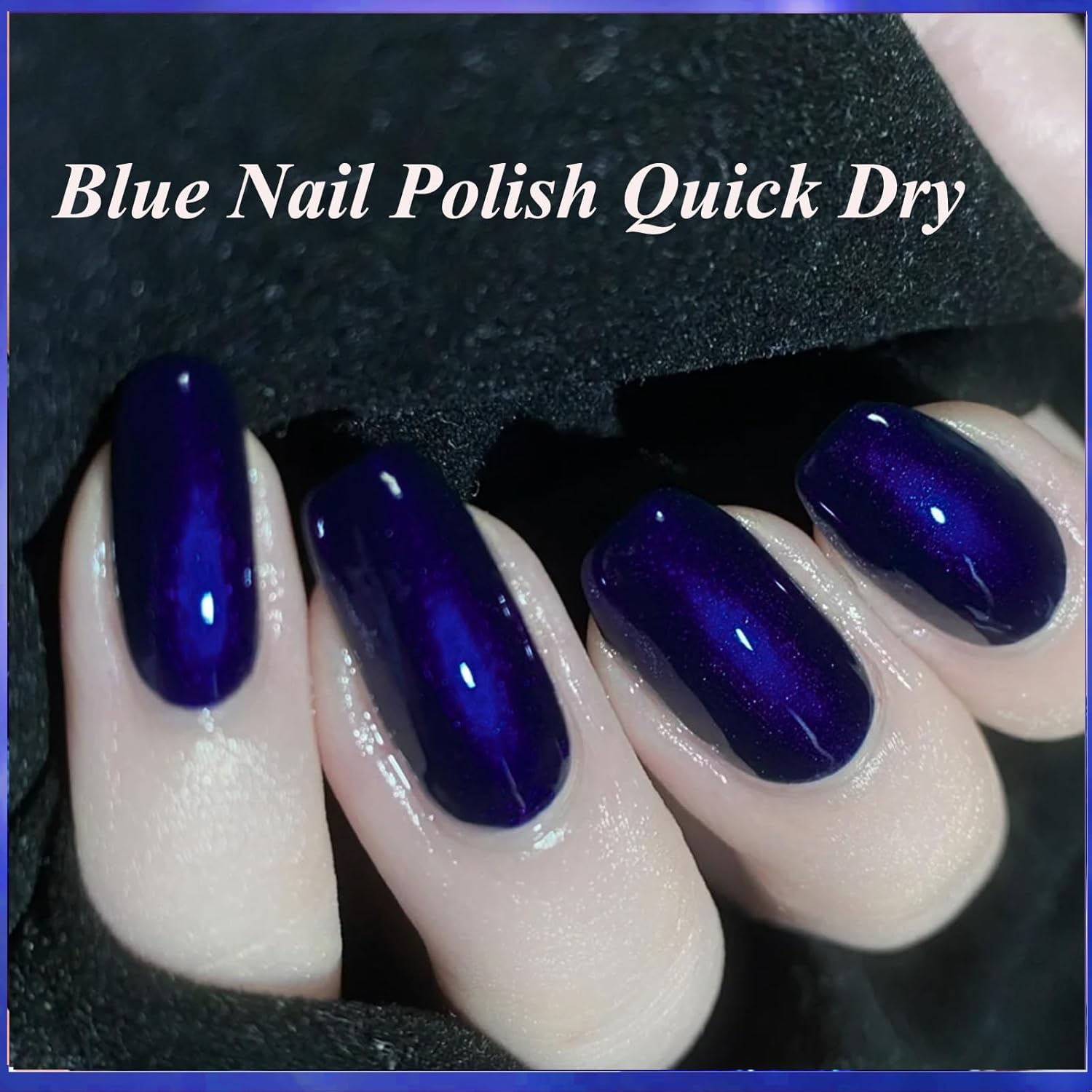 Blue Nail Polish Quick Dry, Long Lasting Royal Blue Nail Polish, Vegan Navy Nail Polish, Pearl Blue Nail Polish without UV Light Needed, Metallic Blue Nail Polish for Women Girls - Image 5