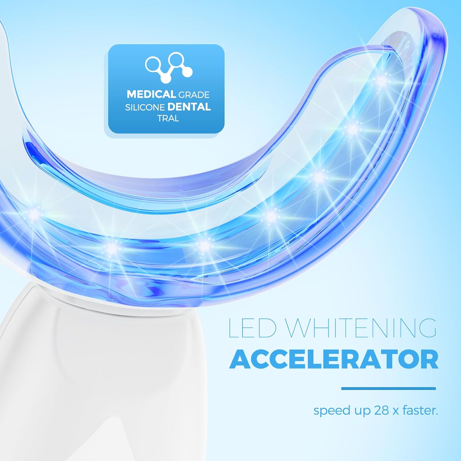 Teeth Whitening Kit for Sensitive Teeth - 16 LED Light - 30 Min Professional Non-Sensitive Fast Teeth Whitener with 3 Carbamide Peroxide Whitening Gel and Shade Guide - White - Image 4