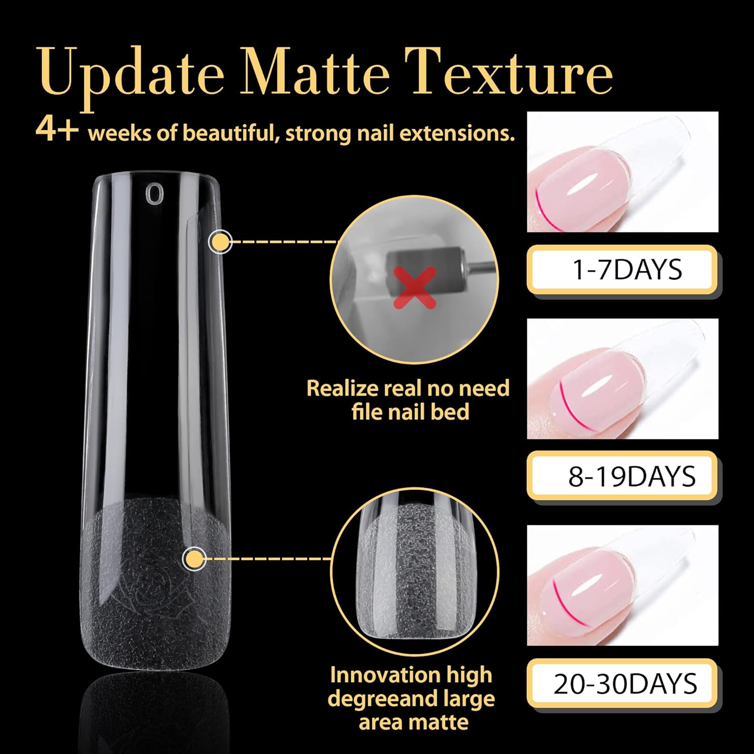 UNA GELLA Extra Long Tapered Sqaure Nail Tips, No C Curve Pre-file 120Pcs Square Press on Nails XXL Long Square Gel Nail Tips Full Cover Acrylic Straight for Nails Extension Art DIY Salon 12 Sizes - Image 3