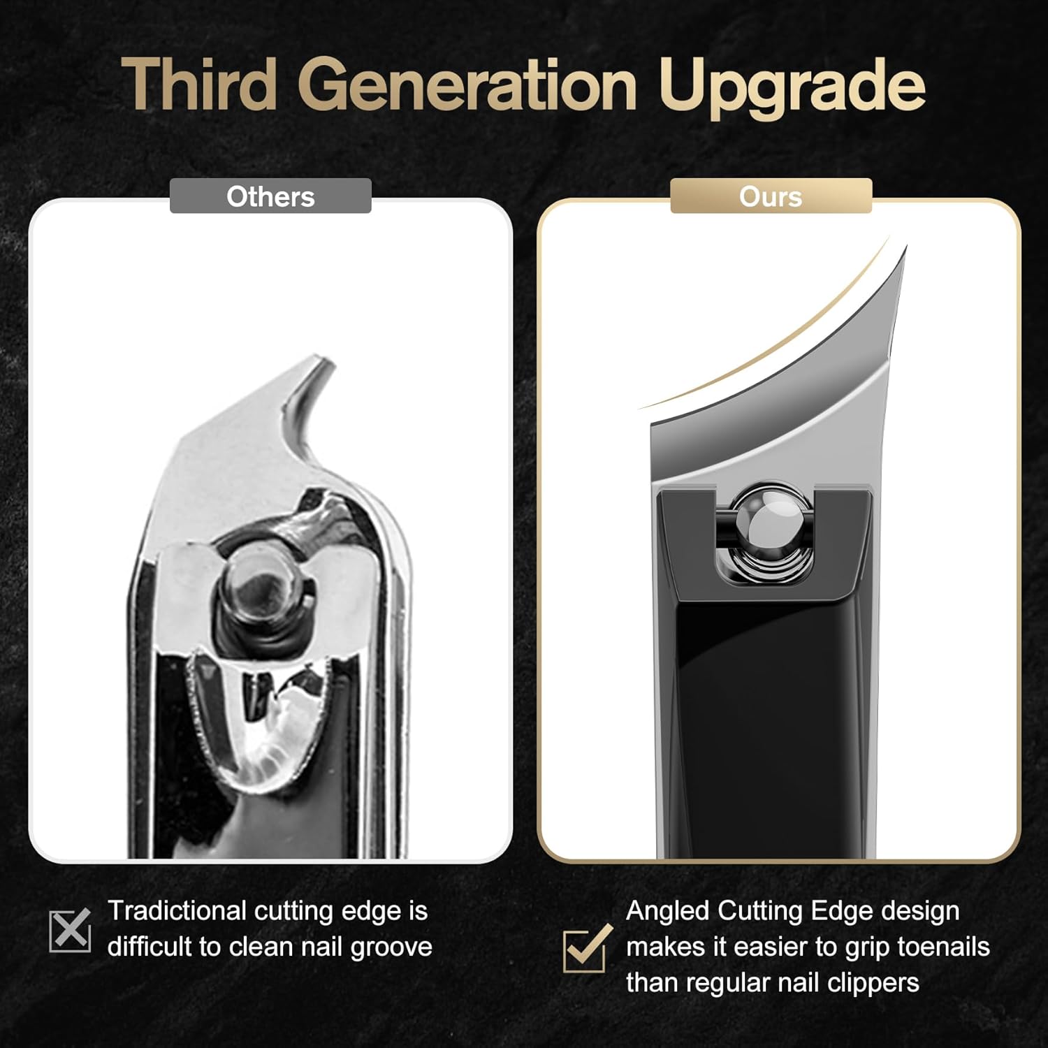 FERYES Ingrown Nail Clipper - Slant Curved Blade Nail Clipper for Thick Toenails and Ingrown Nails, Podiatrist Toenail Clippers for Seniors and Men - Image 2