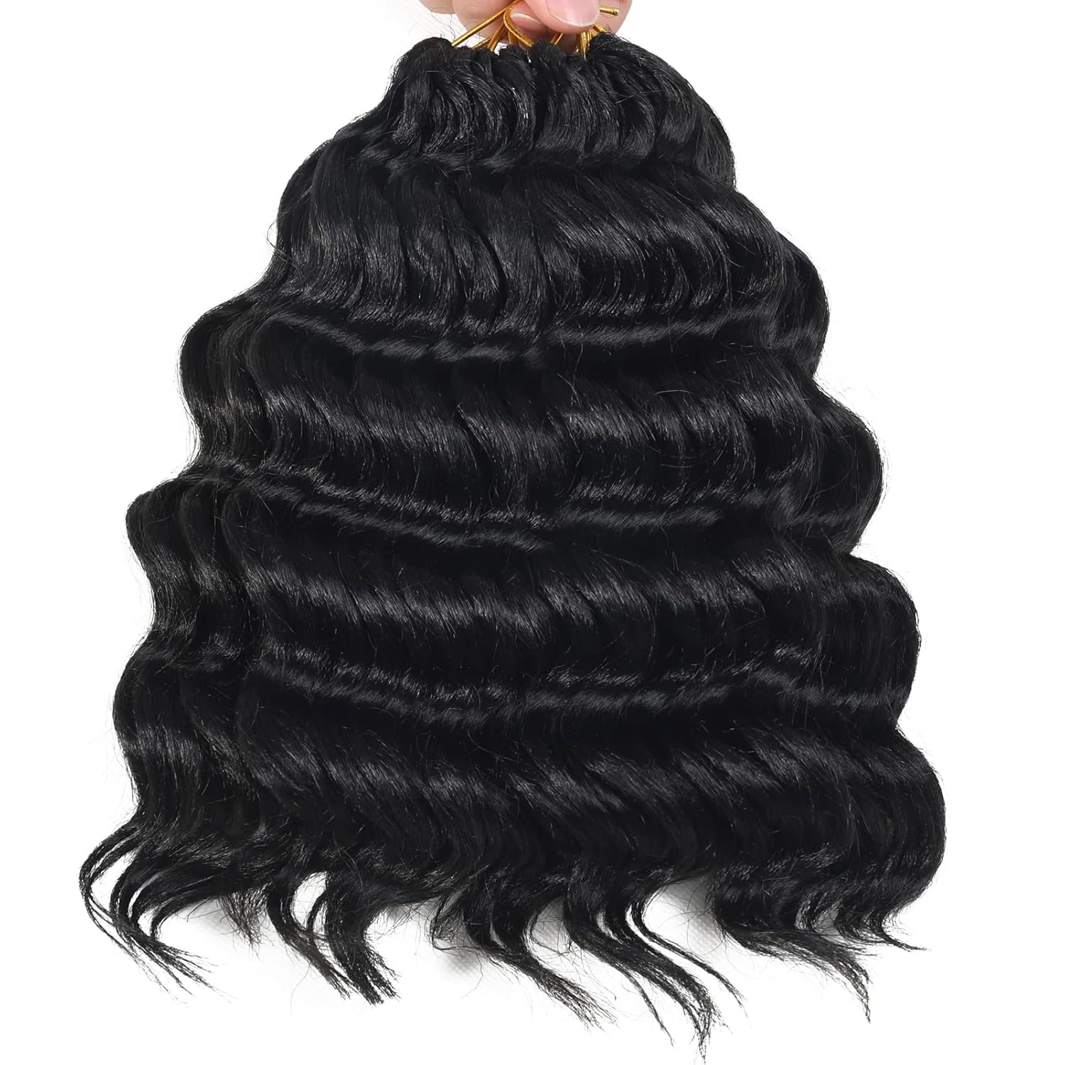Ocean Wave Crochet Hair 9 Inch Curly Crochet Hair Ocean Wave 7 Packs Deep Wave Short Wavy Crochet Braids Hair Extensions for Women Water Wave - Image 3