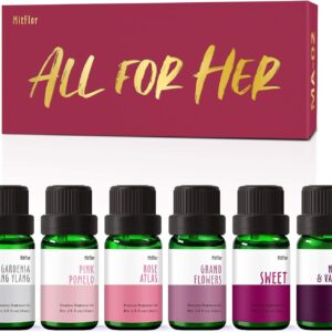Essential Oils, MitFlor Fragrance Oil Set for Ladies, 6 * 10ml, Mother's Day Gift, Perfume, Soap & Candle Making Scents, Essential Oils for Diffusers for Home, Aromatherapy Oils Gift Set