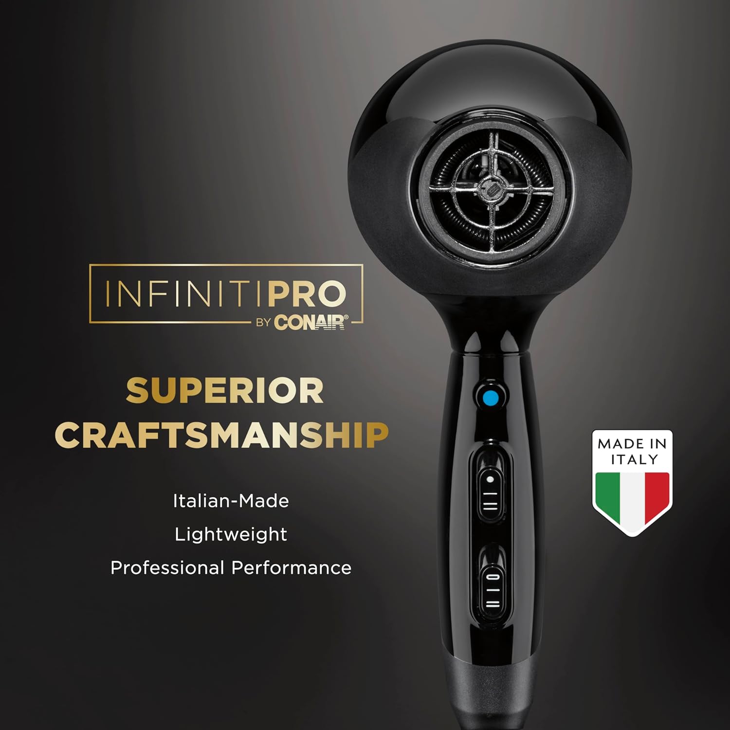 INFINITIPRO by CONAIR ArteBella Hair Dryer | Italian Performance Hair Dryer with Diffuser | Luxurious Experience and Ultra-Fast Drying Power Hair Blow Dryer - Image 2