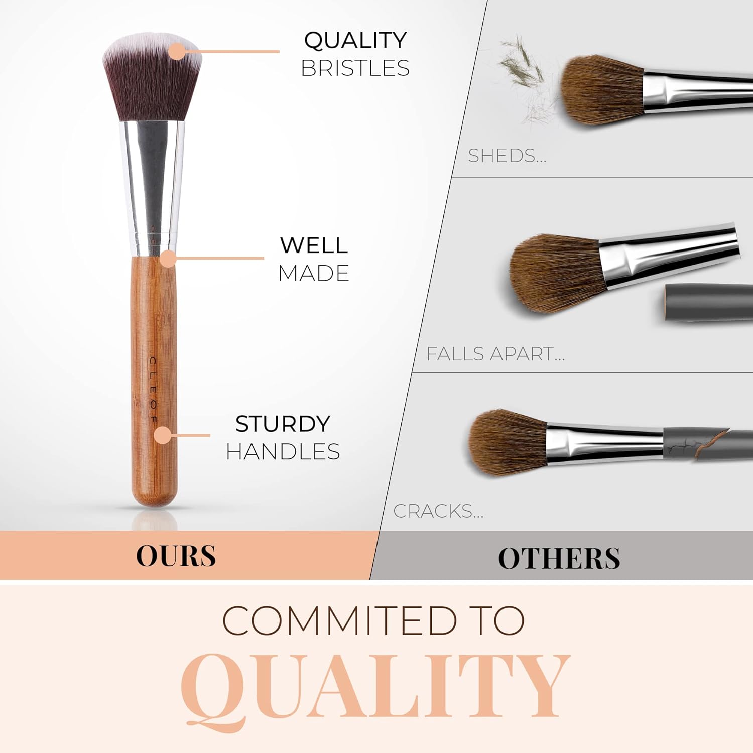 13 Bamboo Makeup Eye Brow Brushes Professional Set - Vegan & Cruelty Free - Eye shadow, Eyebrow, Eyeliner, Blending, Foundation, Blending, Blush, Powder Kabuki Brushes.… - Image 4
