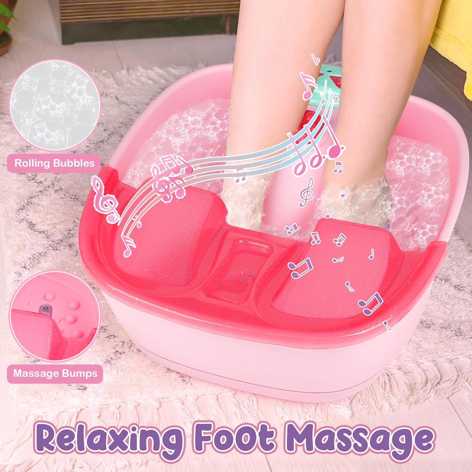 Kids Foot Spa & Nail Kit - Kids Spa Day Kit for Girls with Mask Foot Bath and Nail Dryer - Manicures Pedicure Toy Kit Nail Art Salon Girl Stuff - Christmas Birthday Gifts for 6 7 8 9 10-12 Year Old - Image 3